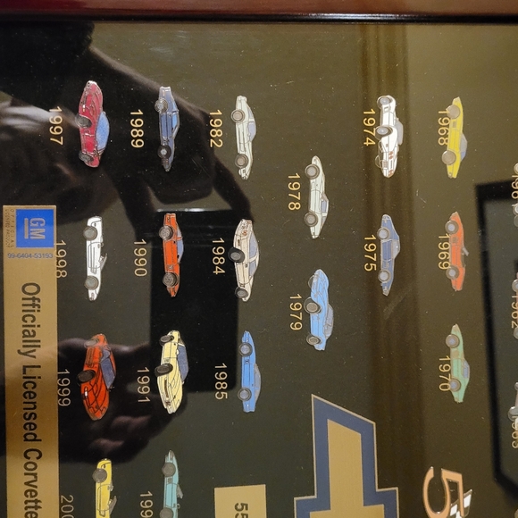 Corvette 50th anniversary pin set 1953-2004 GM In Frame #55 Limited Ed. Rare!! - Picture 2 of 9